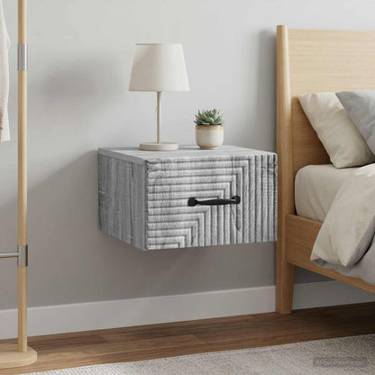Mobiletto da notte a muro 2 pz Grigio Sonoma 34,5 x 33 x 20 cm