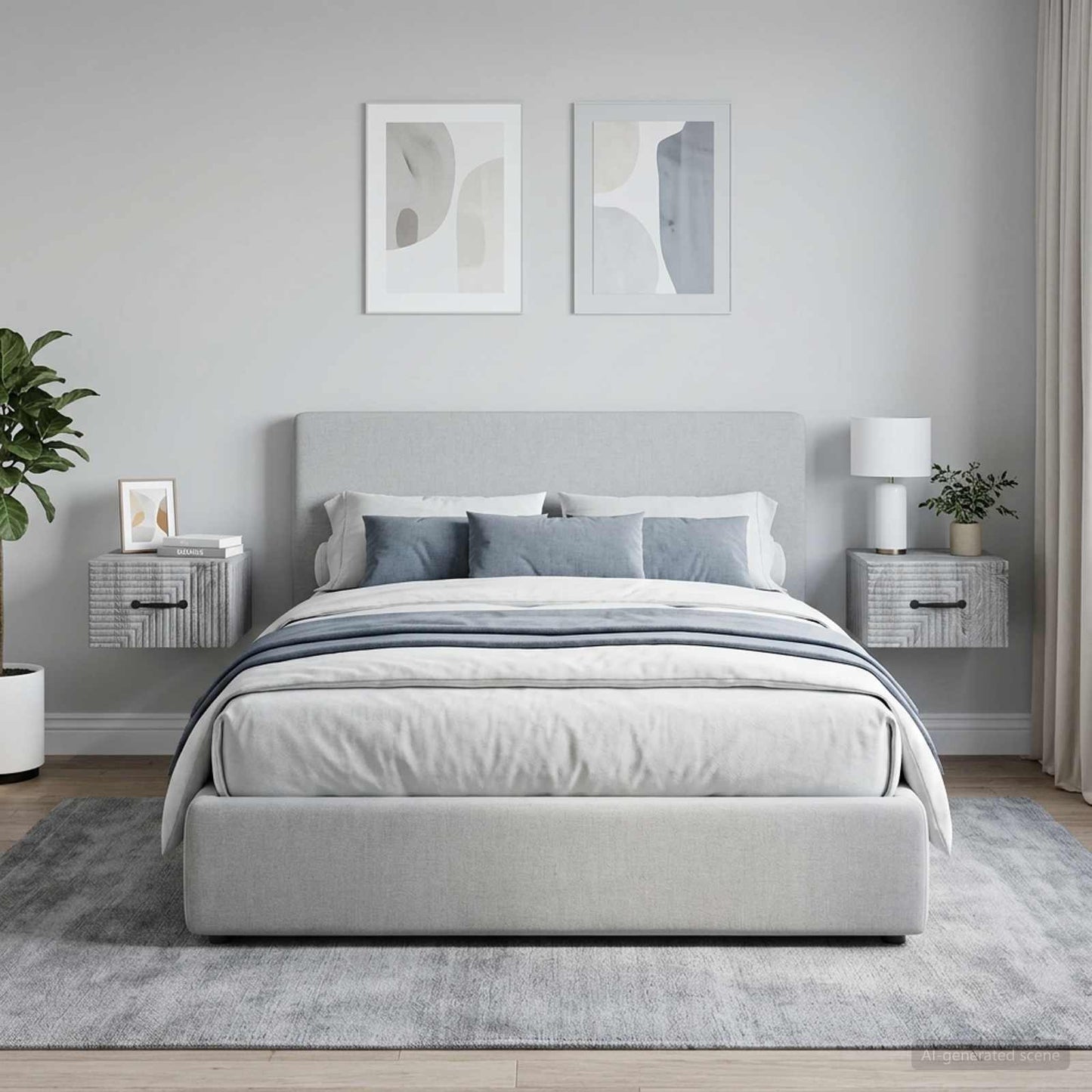 Mobiletto da notte a muro 2 pz Grigio Sonoma 34,5 x 33 x 20 cm