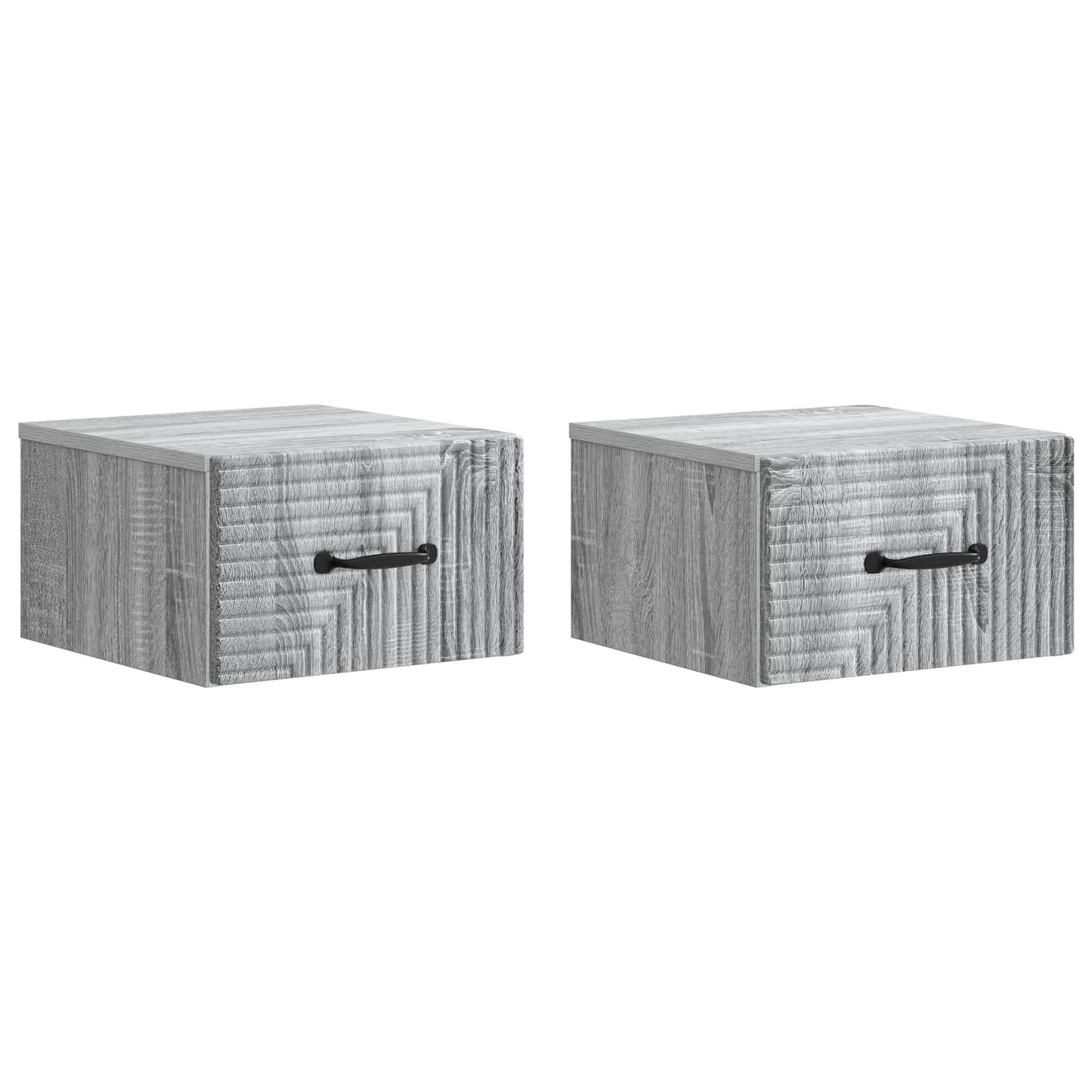 Mobiletto da notte a muro 2 pz Grigio Sonoma 34,5 x 33 x 20 cm