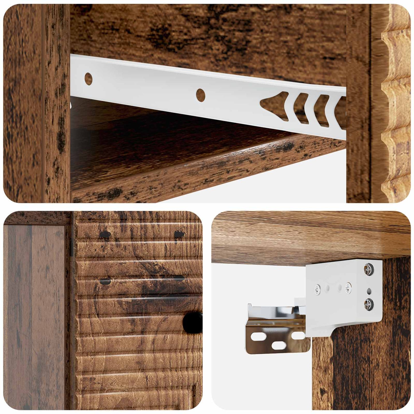 Mobiletto da notte a muro Legno antico 34,5 x 33 x 20 cm | homemem39
