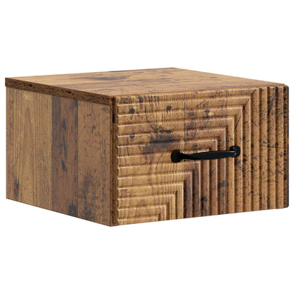 Mobiletto da notte a muro Legno antico 34,5 x 33 x 20 cm