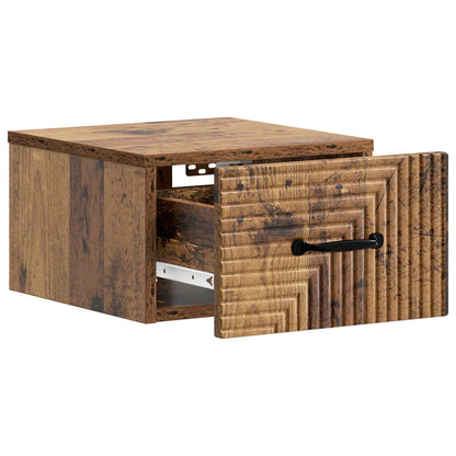 Mobiletto da notte a muro Legno antico 34,5 x 33 x 20 cm | homemem39