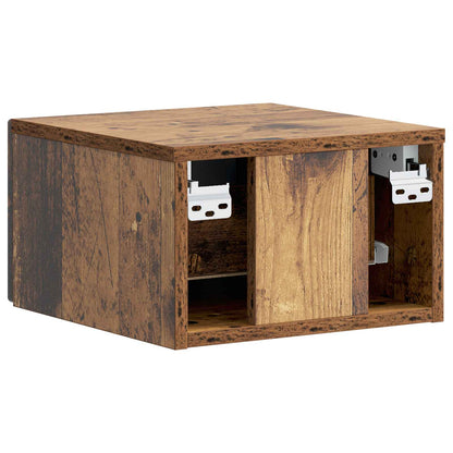 Mobiletto da notte a muro Legno antico 34,5 x 33 x 20 cm