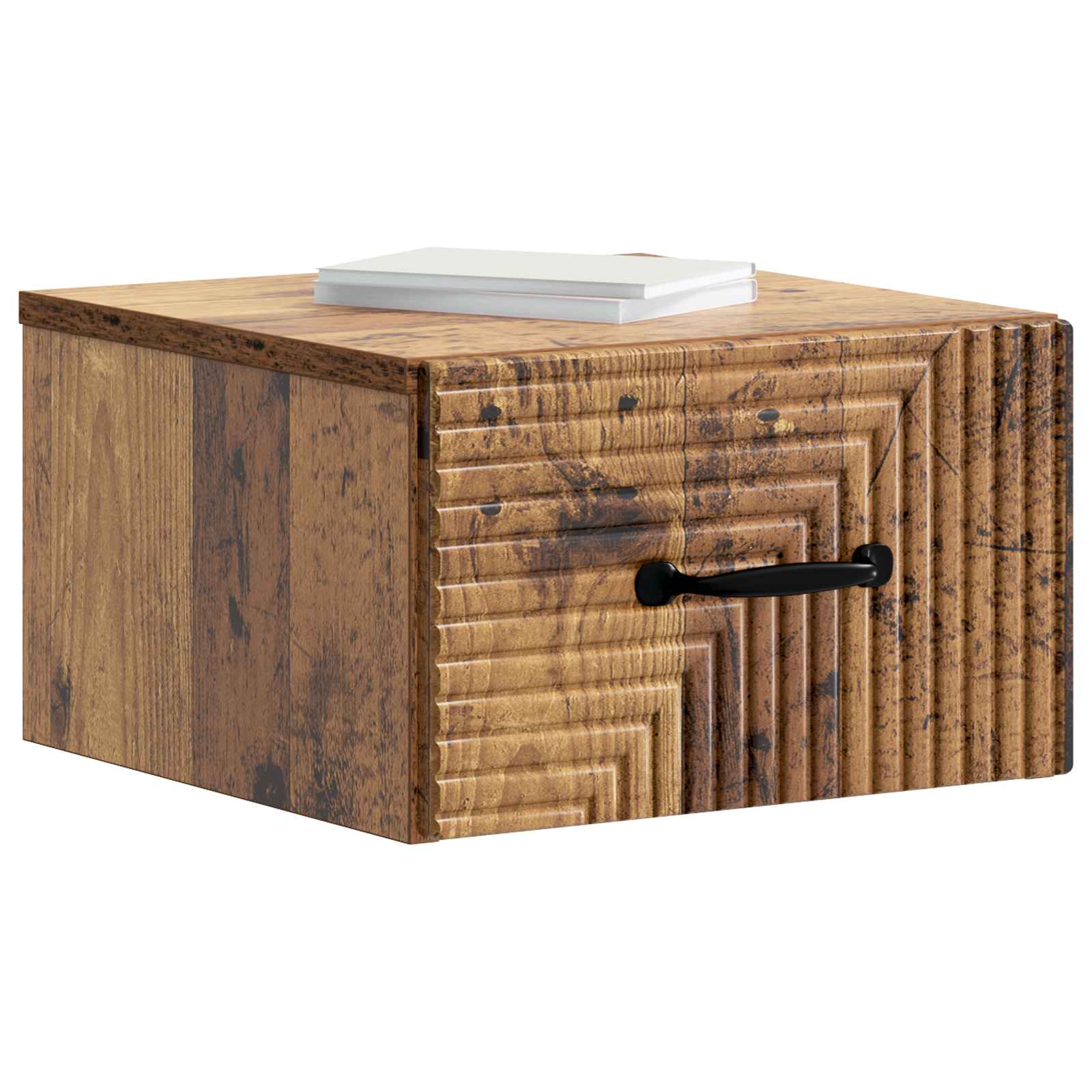 Mobiletto da notte a muro Legno antico 34,5 x 33 x 20 cm | homemem39