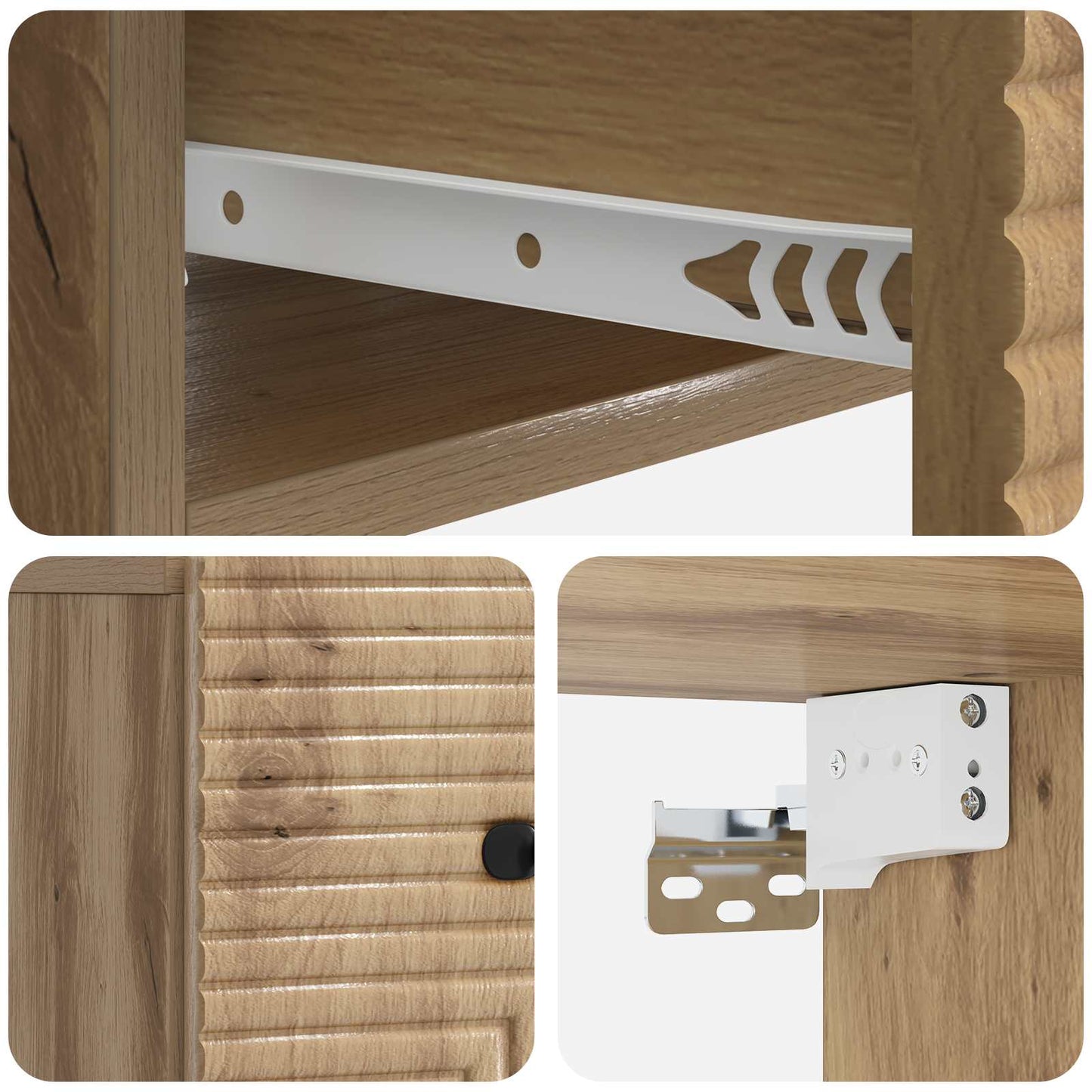 Mobiletto da notte a muro 2 pz Rovere Artigianale | homemem39