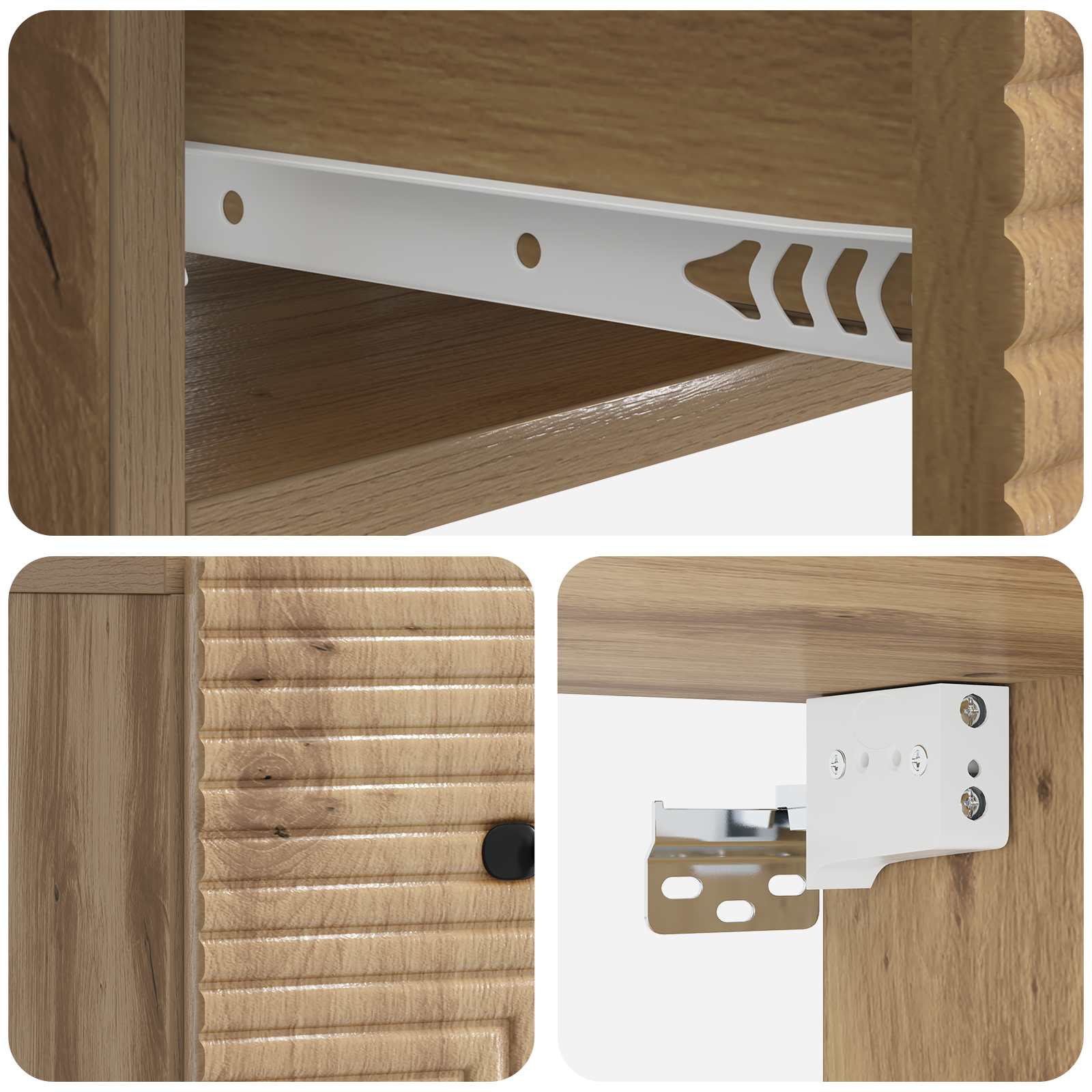 Mobiletto da notte a muro 2 pz Rovere Artigianale | homemem39