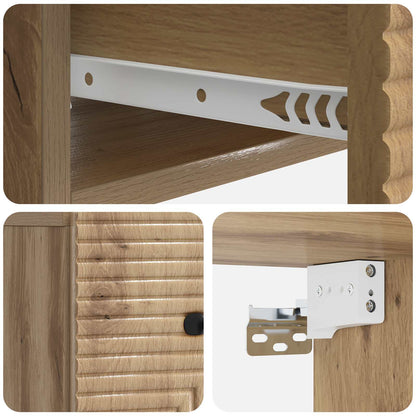 Mobiletto da notte a muro 2 pz Rovere Artigianale | homemem39