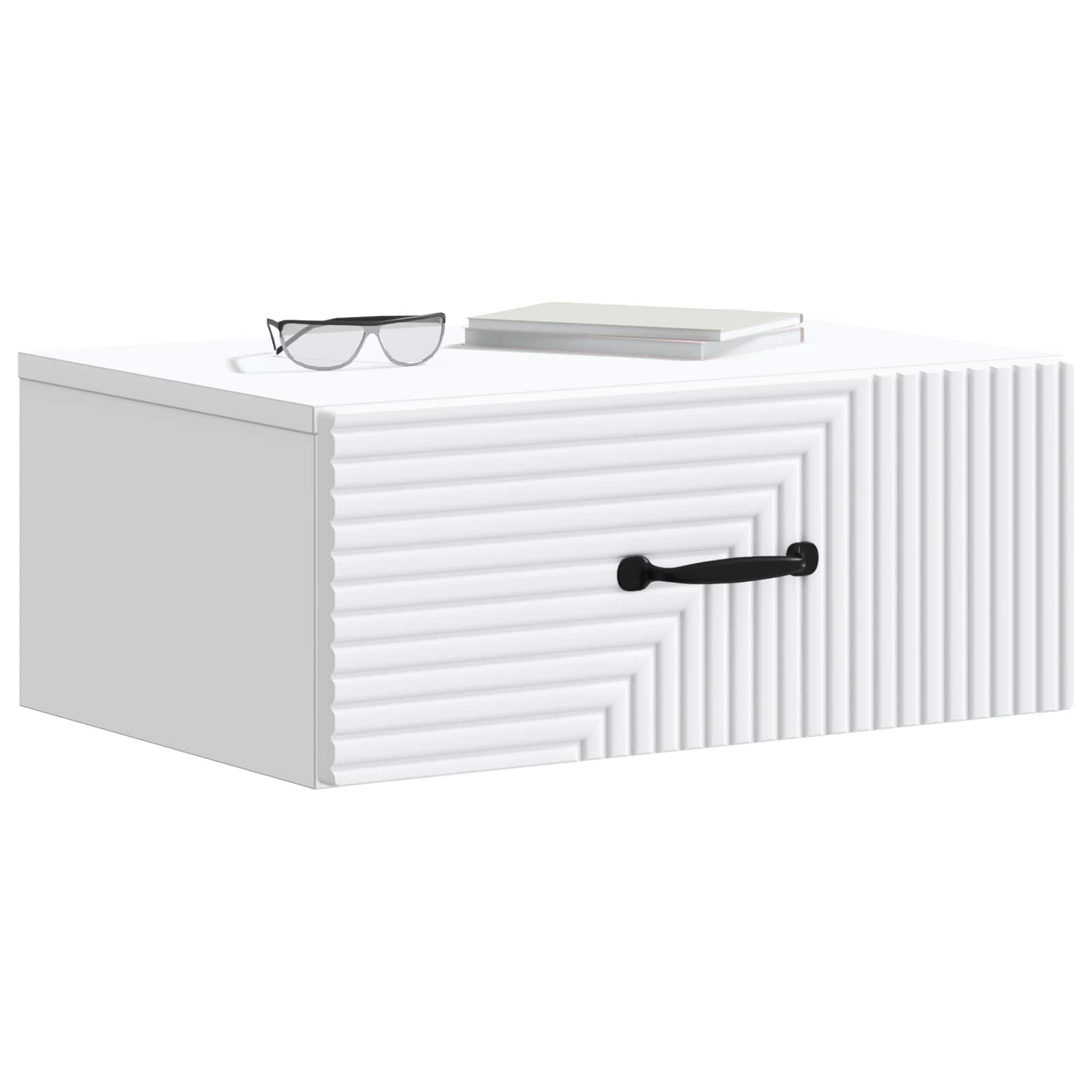 Mobiletto da notte a muro con cassetto Bianco 49 x 34,5 x 20 cm | homemem39