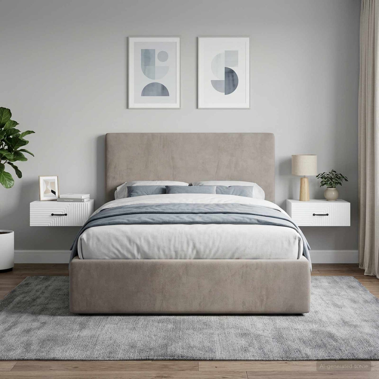 Mobiletto da notte a muro 2 pcs Bianco 49 x 34,5 x 20 cm | homemem39