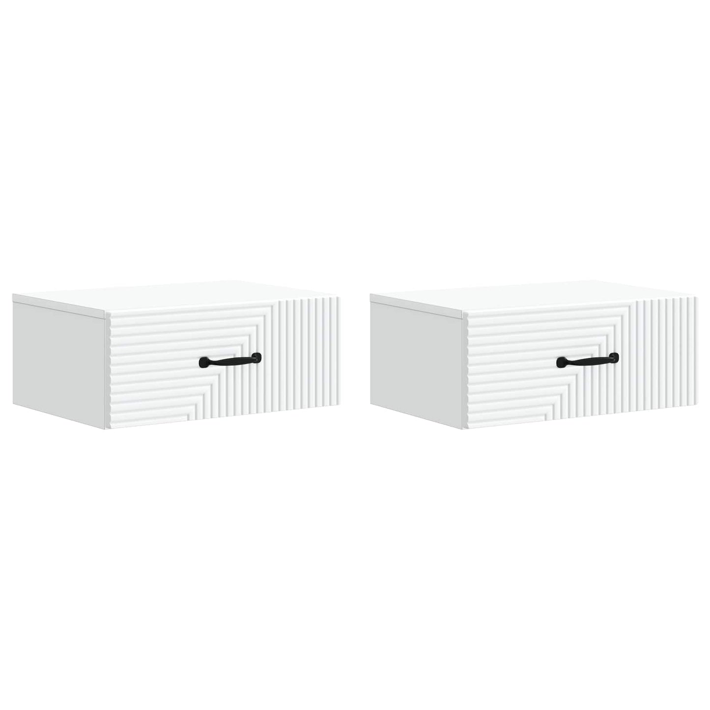 Mobiletto da notte a muro 2 pcs Bianco 49 x 34,5 x 20 cm | homemem39