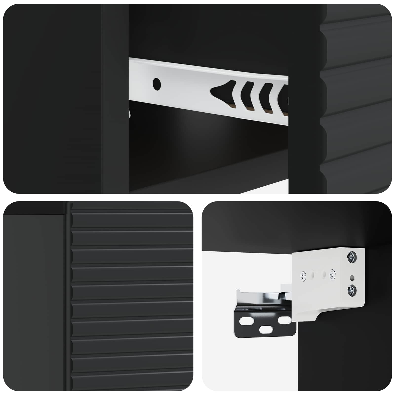 Mobiletto da notte a muro con cassetto Nero 49 x 34,5 x 20 cm | homemem39