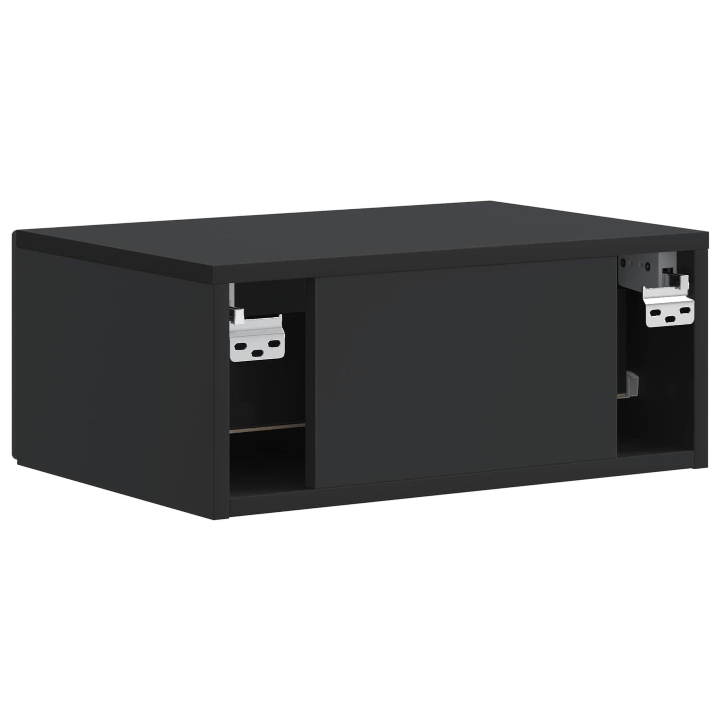 Mobiletto da notte a muro con cassetto Nero 49 x 34,5 x 20 cm | homemem39
