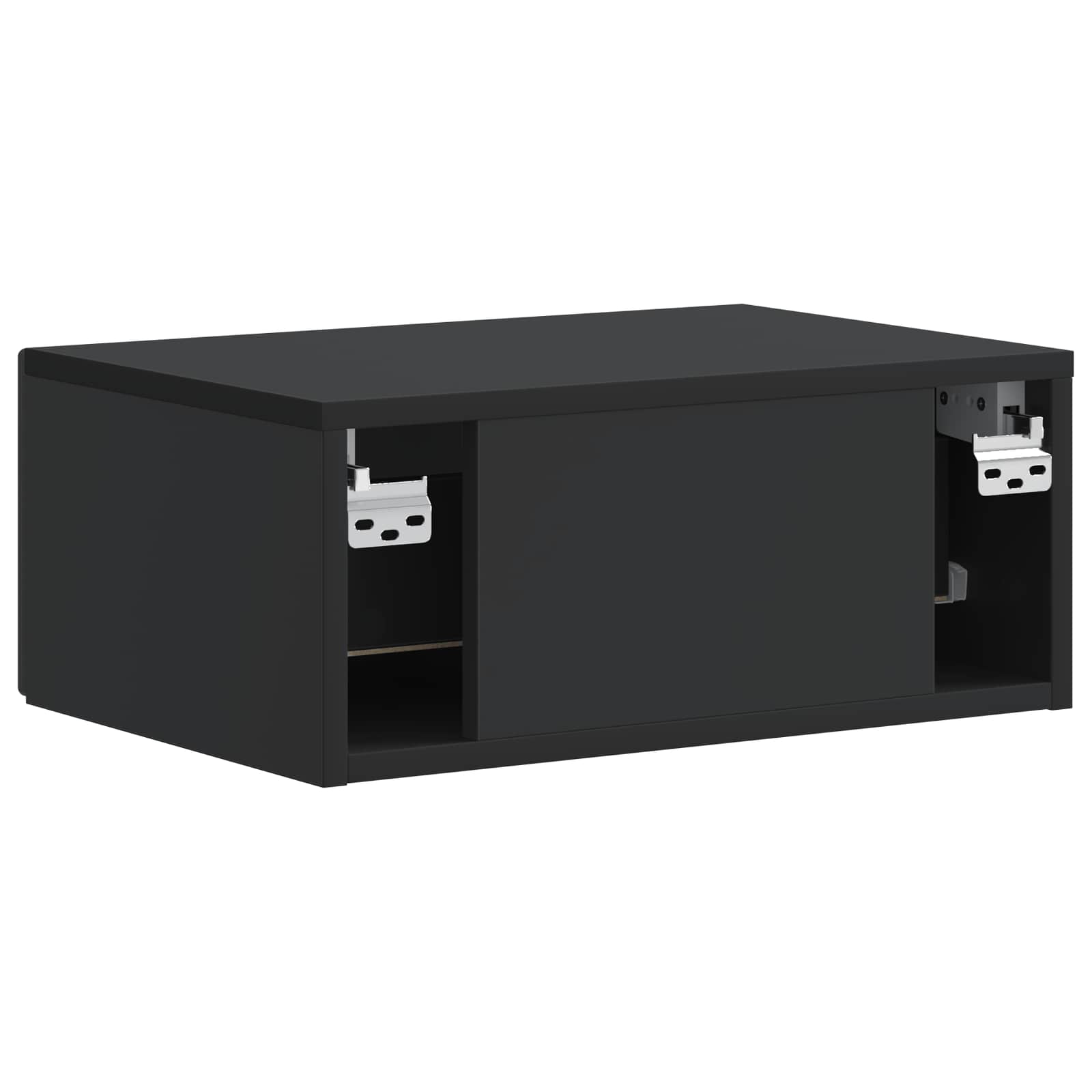 Mobiletto da notte a muro con cassetto Nero 49 x 34,5 x 20 cm | homemem39