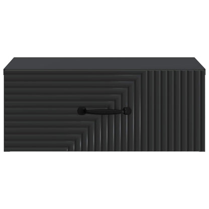 Mobiletto da notte a muro con cassetto Nero 49 x 34,5 x 20 cm | homemem39