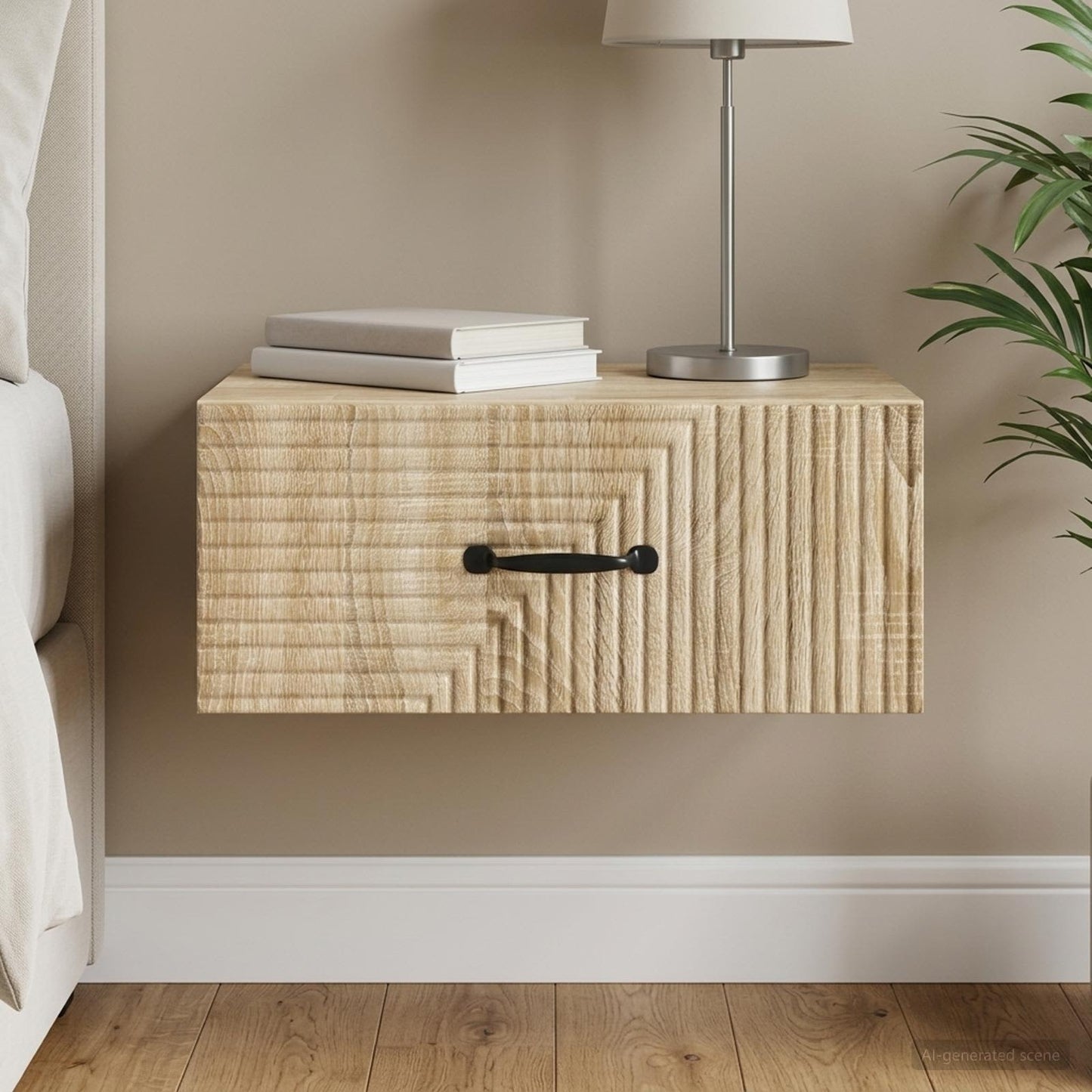Mobiletto da notte a muro Rovere Sonoma 49 x 34,5 x 20 cm | homemem39