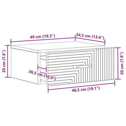 Mobiletto da notte a muro Rovere Sonoma 49 x 34,5 x 20 cm | homemem39