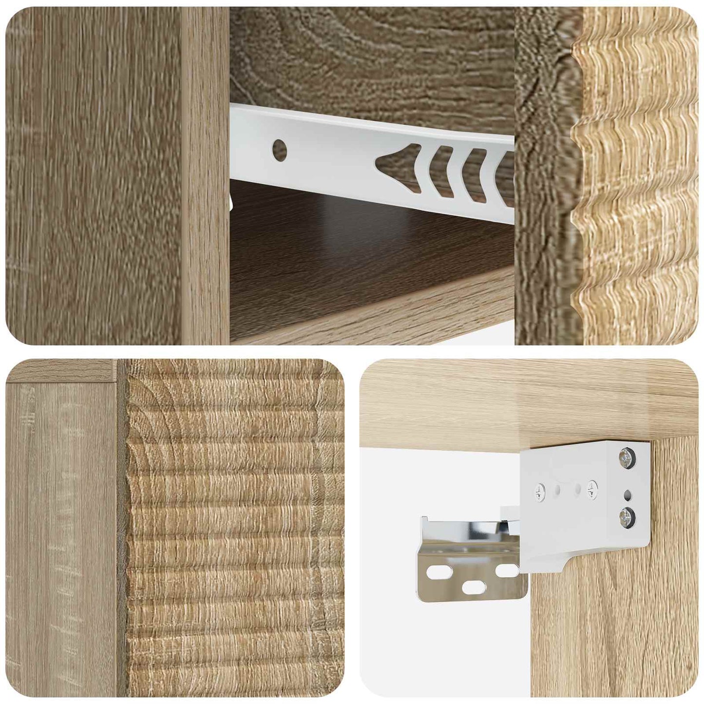Mobiletto da notte a muro 2 pcs Rovere Sonoma 49 x 34,5 x 20 cm | homemem39