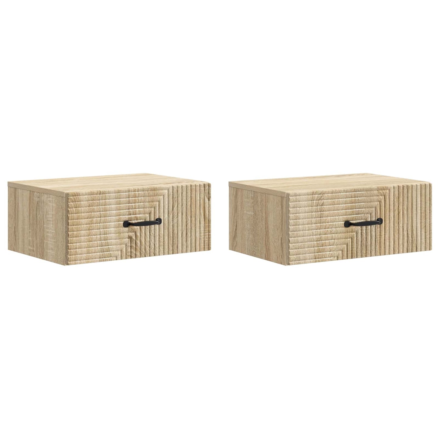 Mobiletto da notte a muro 2 pz Rovere Sonoma 49 x 34,5 x 20 cm