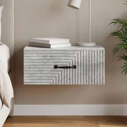 Mobiletto da notte a muro Grigio Cemento 49 x 34,5 x 20 cm