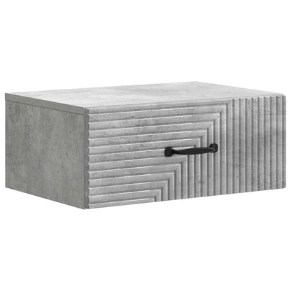 Mobiletto da notte a muro Grigio Cemento 49 x 34,5 x 20 cm