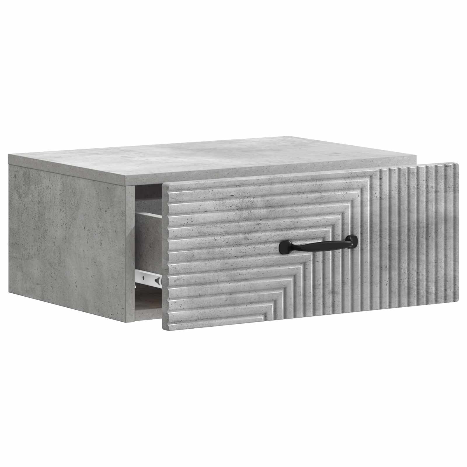 Mobiletto da notte a muro Grigio Cemento 49 x 34,5 x 20 cm | homemem39