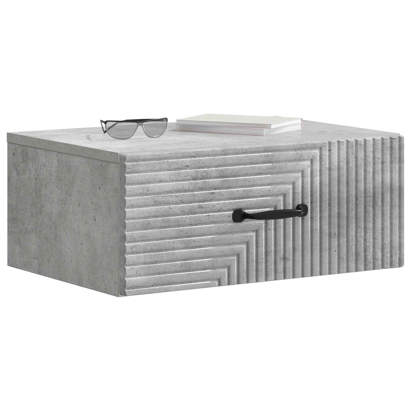 Mobiletto da notte a muro Grigio Cemento 49 x 34,5 x 20 cm | homemem39