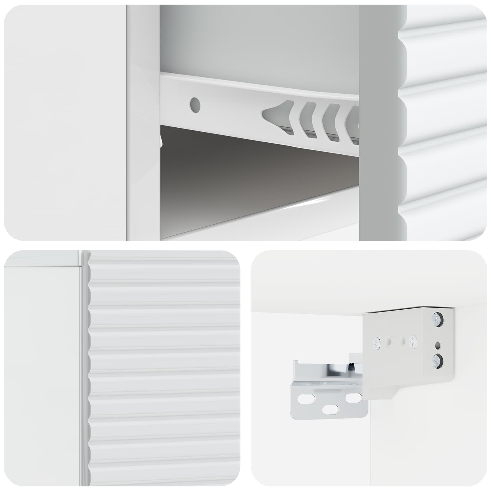 Mobiletto da notte a muro Bianco Lucido 49 x 34,5 x 20 cm | homemem39