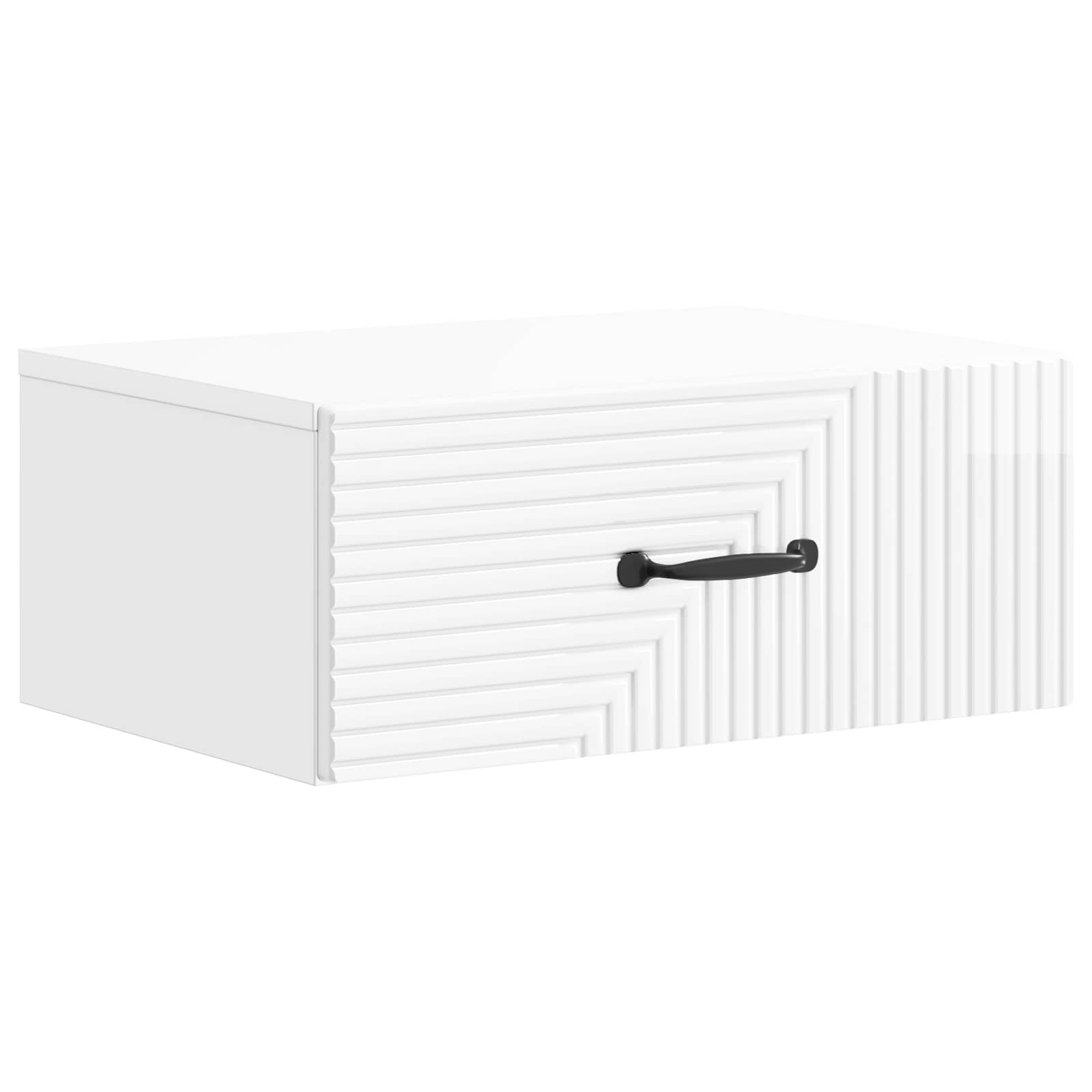 Mobiletto da notte a muro Bianco Lucido 49 x 34,5 x 20 cm | homemem39