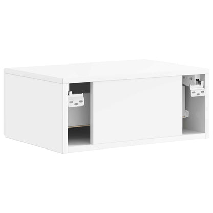 Mobiletto da notte a muro Bianco Lucido 49 x 34,5 x 20 cm | homemem39