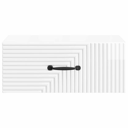 Mobiletto da notte a muro Bianco Lucido 49 x 34,5 x 20 cm | homemem39