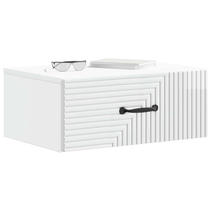 Mobiletto da notte a muro 2 pcs Bianco Lucido 49 x 34,5 x 20 cm | homemem39
