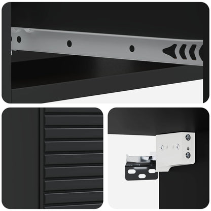 Tavolino da Parete Laterale Nero 59 x 34,5 x 17 cm | homemem39