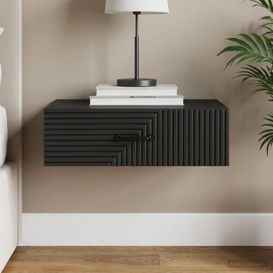 Tavolino da Parete Laterale 59 x 34,5 x 17 cm Nero