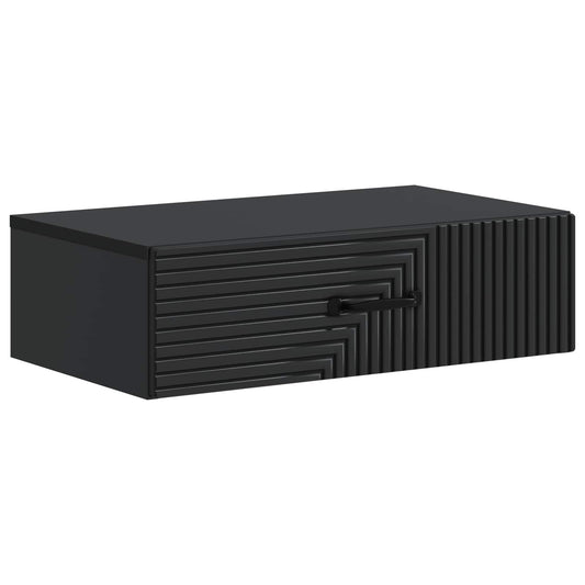 Tavolino da Parete Laterale Nero 59 x 34,5 x 17 cm | homemem39