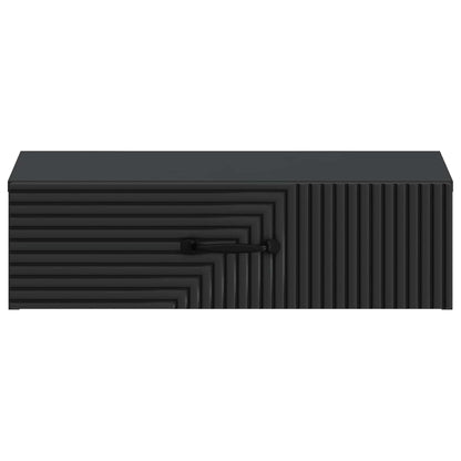 Tavolino da Parete Laterale Nero 59 x 34,5 x 17 cm