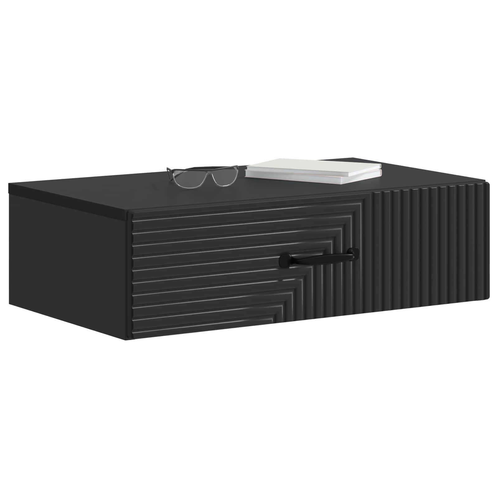 Tavolino da Parete Laterale Nero 59 x 34,5 x 17 cm | homemem39