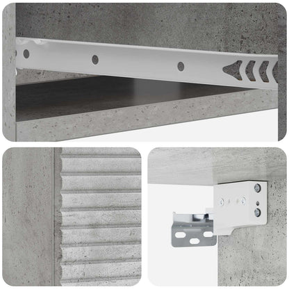 Tavolino da Parete Laterale Grigio Cemento 59 x 34,5 x 17 cm
