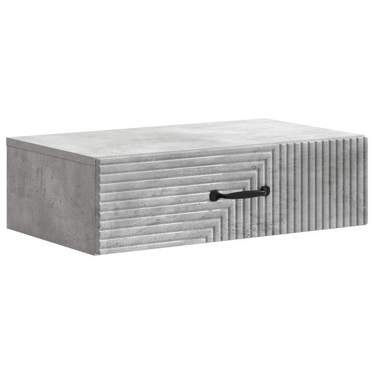 Tavolino da Parete Laterale Grigio Cemento 59 x 34,5 x 17 cm | homemem39