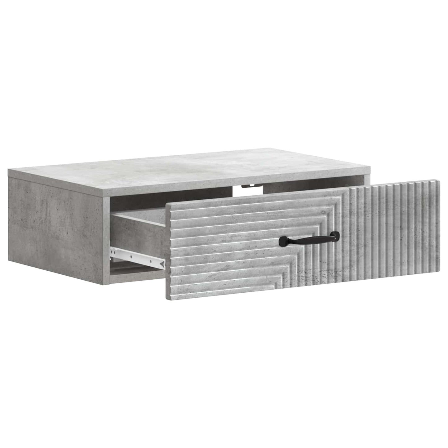 Tavolino da Parete Laterale Grigio Cemento 59 x 34,5 x 17 cm