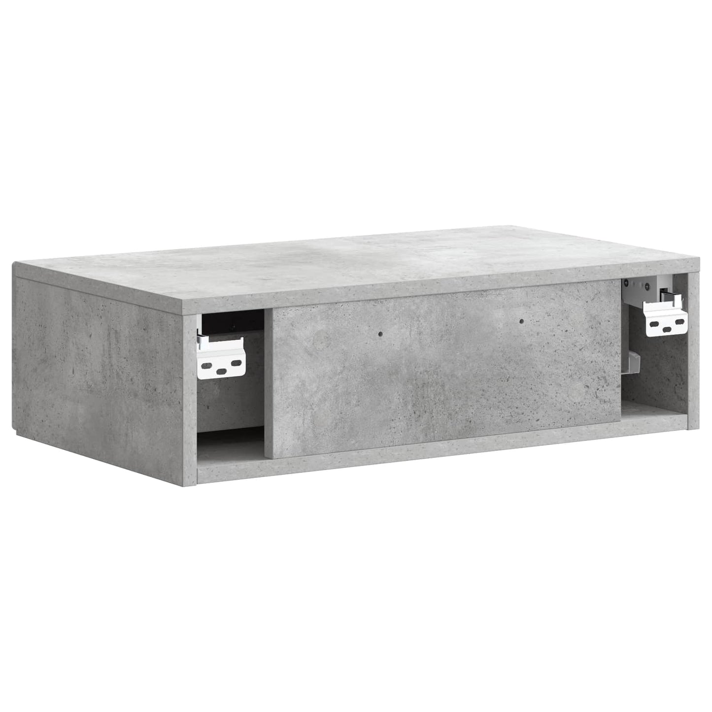 Tavolino da Parete Laterale Grigio Cemento 59 x 34,5 x 17 cm