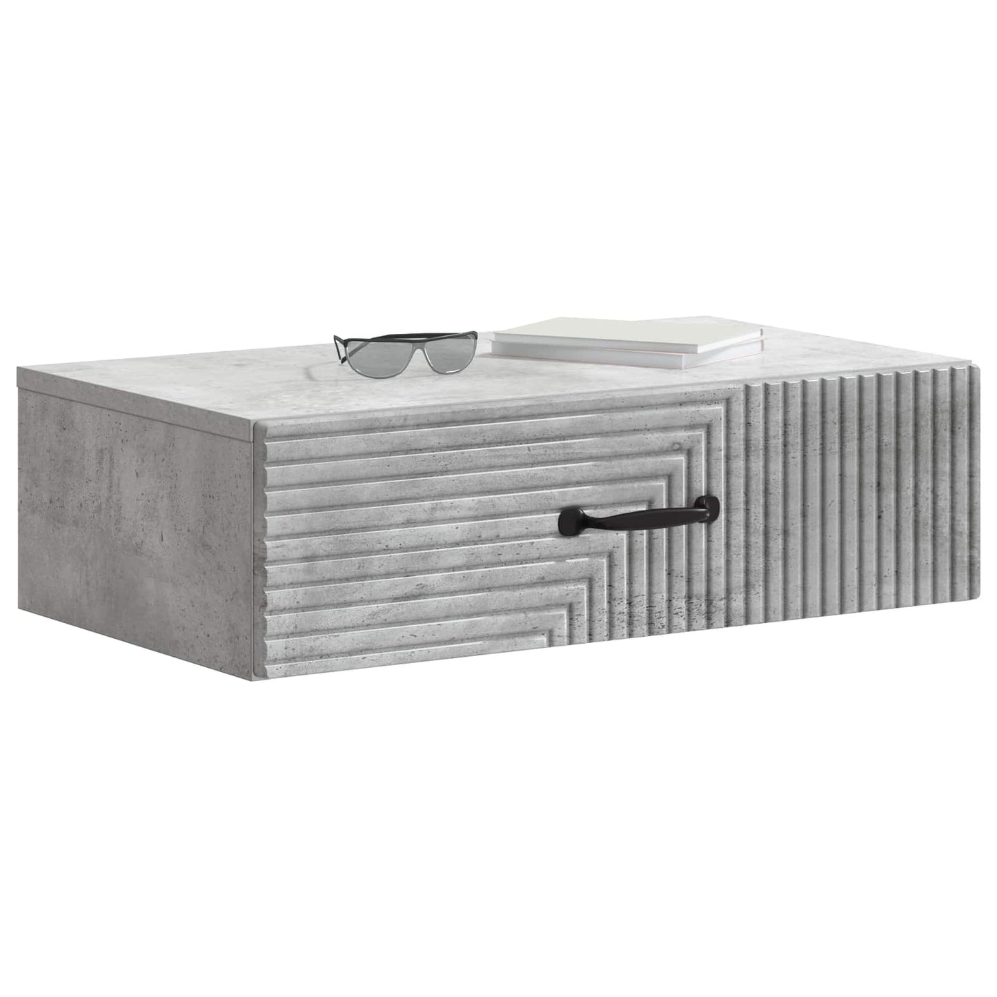 Tavolino da Parete Laterale Grigio Cemento 59 x 34,5 x 17 cm | homemem39