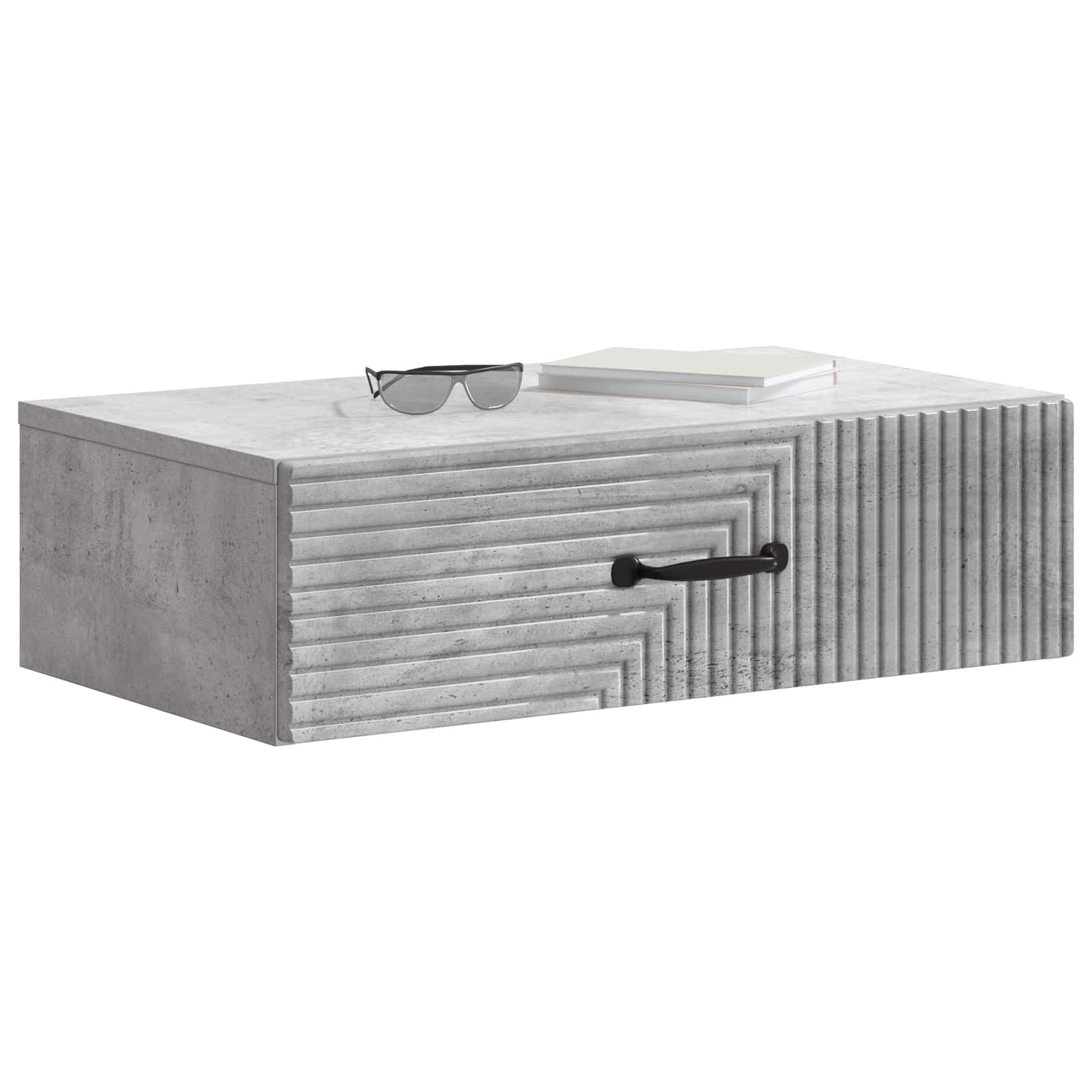 Tavolino da Parete Laterale Grigio Cemento 59 x 34,5 x 17 cm | homemem39