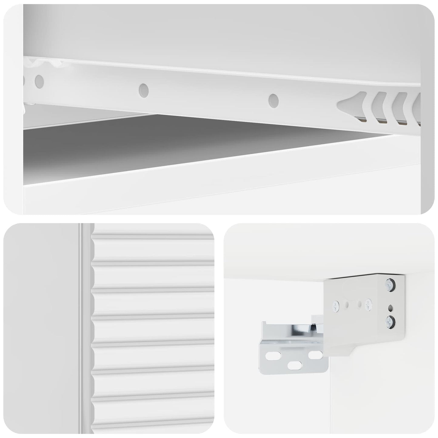 Tavolino da Parete Laterale Bianco Lucido 59 x 34,5 x 17 cm | homemem39