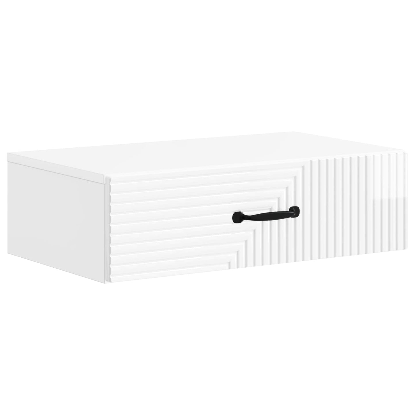 Tavolino da Parete Laterale Bianco Lucido 59 x 34,5 x 17 cm | homemem39