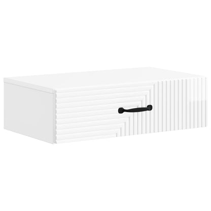 Tavolino da Parete Laterale Bianco Lucido 59 x 34,5 x 17 cm | homemem39
