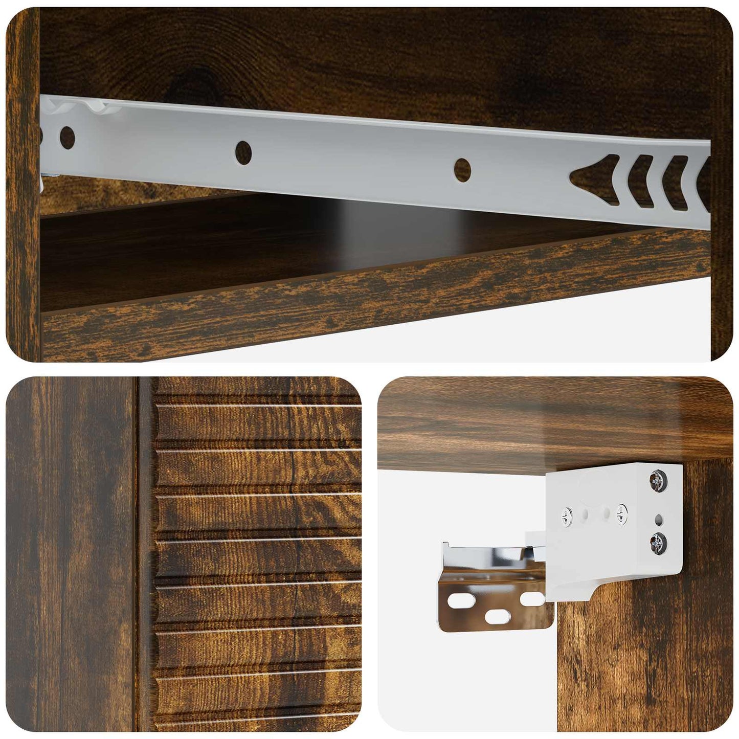 Tavolino da Parete Laterale Rovere Fumo 59 x 34,5 x 17 cm | homemem39