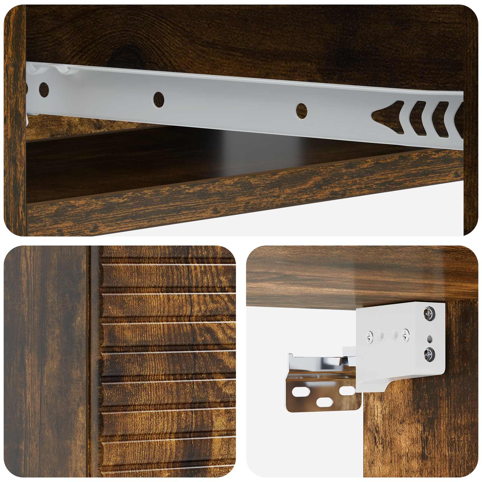 Tavolino da Parete Laterale Rovere Fumo 59 x 34,5 x 17 cm | homemem39
