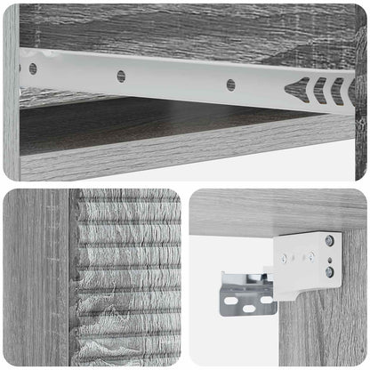 Tavolino da Parete Laterale Grigio Sonoma 59 x 34,5 x 17 cm | homemem39