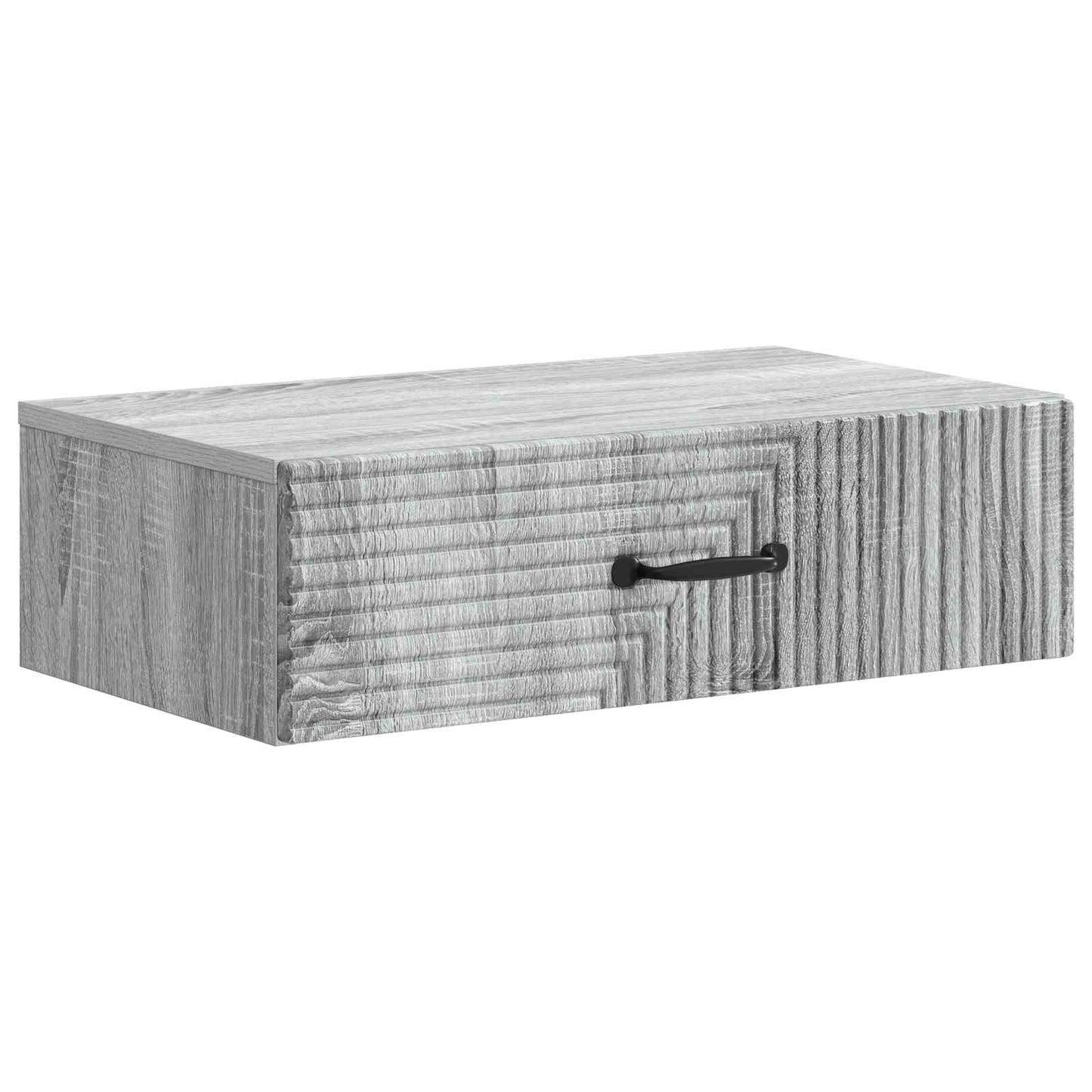 Tavolino da Parete Laterale Grigio Sonoma 59 x 34,5 x 17 cm