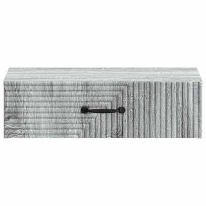 Tavolino da Parete Laterale Grigio Sonoma 59 x 34,5 x 17 cm
